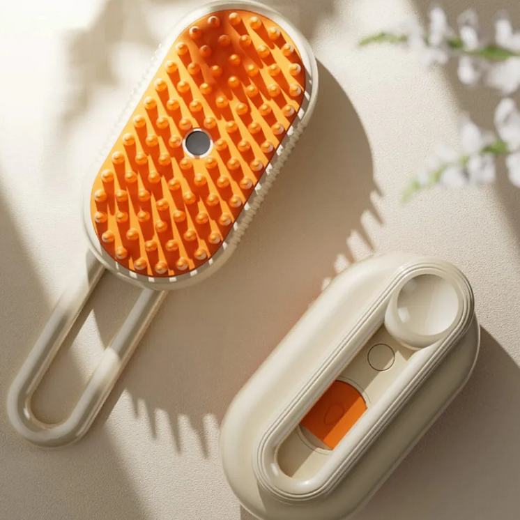 Spazzola A Vapore Per Gatti 3 In 1 - Pettine Massaggiante, Antiforfora, Ricaricabile USB-C - Foto 8